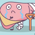 Image of a sick liver crying