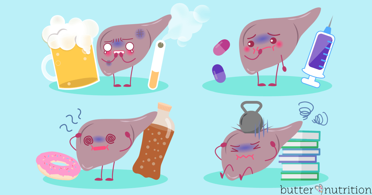Cartoon liver health concept